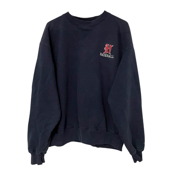 Vintage Y2K-90s Champion Baseball Embroidered Navy Blue Crewneck Sweater // XL - Picture 1 of 5